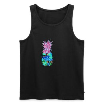 Pineapple flower holiday beach summer funny gift - Men's Premium Organic Tank Top - black - Front - Michal (187cm)