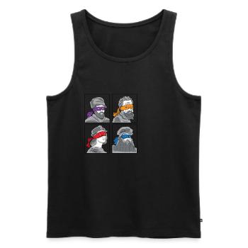 Leonardo Donatello Michelangelo Raphael Geschenk - Männer Premium Bio Tank Top - Schwarz - Vorne - AI Model Male 178 light (178cm)