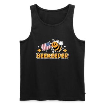 Apiculteur Usa Flag Bee Apiary Expert en apiculture - Débardeur bio Premium Homme - noir - Devant - Michal (187cm)
