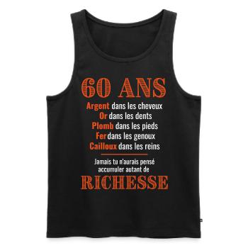 60 Ans Anniversaire Drôle 1962 Idée Cadeau fête - Débardeur bio Premium Homme - noir - Devant - Michal (187cm)