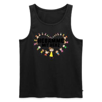 Hebamme mit Herz - Männer Premium Bio Tank Top - Schwarz - Vorne - Michal (187cm)