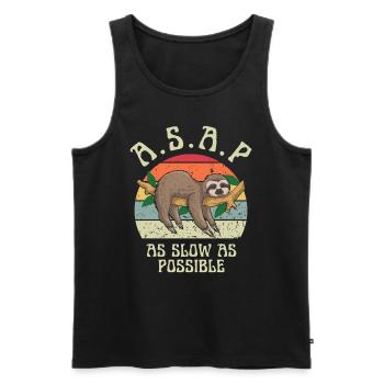 As Slow As Possible - Men's Premium Organic Tank Top - black - Front - AI Model Male 178 light (178cm)