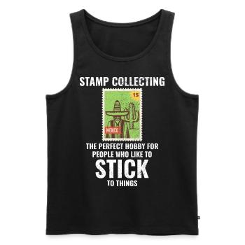Stamp Collecting Collector Philatelist - Men's Premium Organic Tank Top - black - Front - Michal (187cm)
