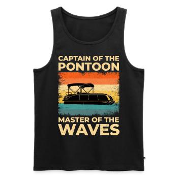 Ponton Bateau Capitaine Offshore Boating Cruise rétro - Débardeur bio Premium Homme - noir - Devant - Michal (187cm)