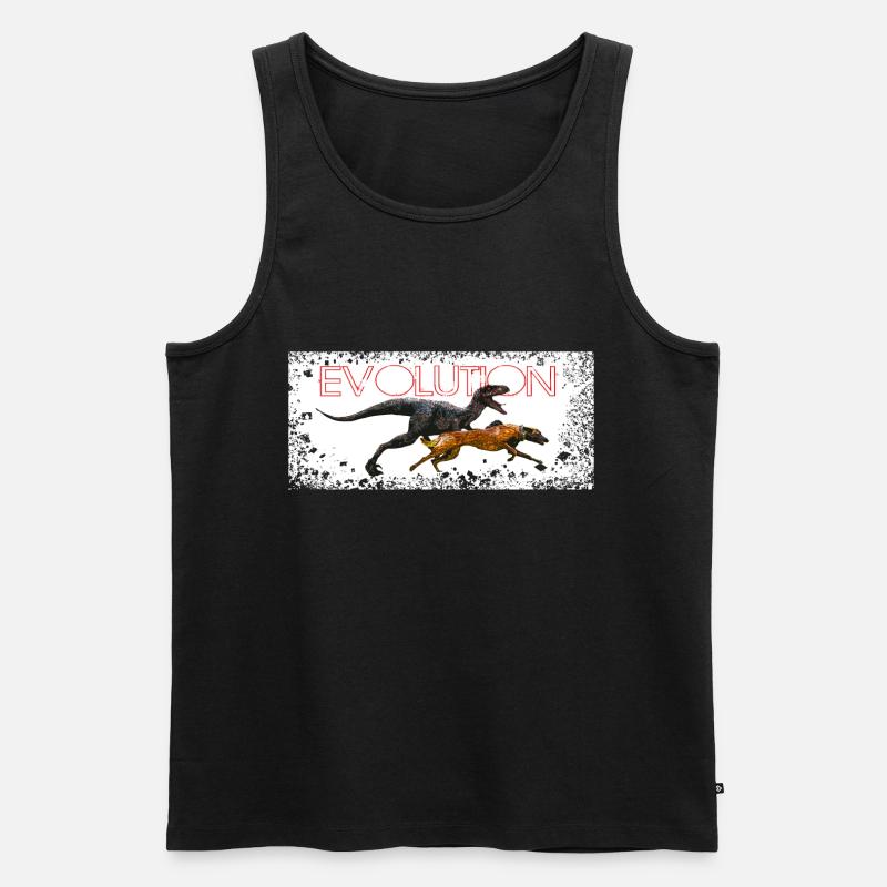 Evolution Comic Dog - Men's Premium Organic Tank Top - black
