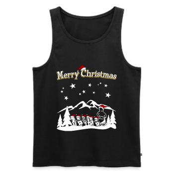 Husky Joyeux Noël - Débardeur bio Premium Homme - noir - Devant - Michal (187cm)