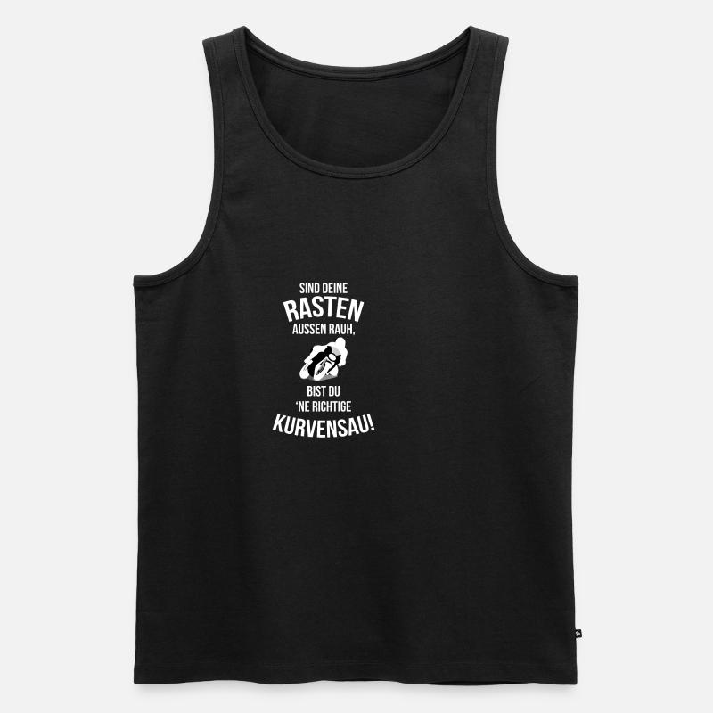 motorradfahrer kurvensau - Männer Premium Bio Tank Top - Schwarz