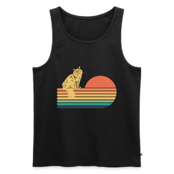 Birma Katze Retro Vintage - Männer Premium Bio Tank Top - Schwarz - Vorne - Michal (187cm)