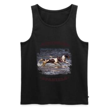 Springer Spaniel Hundefoto - Männer Premium Bio Tank Top - Schwarz - Vorne - AI Model Male 178 light (178cm)