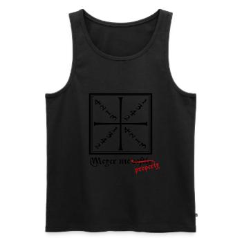 HEMA - Meyer me softly - simpel, für Helles - Männer Premium Bio Tank Top - Schwarz - Vorne - AI Model Male 178 light (178cm)