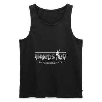 Les mains en l'air. - Débardeur bio Premium Homme - noir - Devant - AI Model Male 178 light (178cm)
