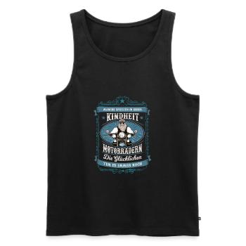 Lustige Motorradfahrer Vintage Sprüche - Männer Premium Bio Tank Top - Schwarz - Vorne - AI Model Male 178 light (178cm)