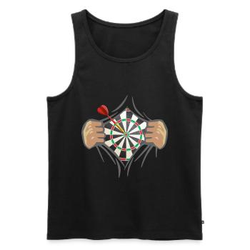 AufRiss (Dart-Edition) - Men's Premium Organic Tank Top - black - Front - AI Model Male 178 light (178cm)