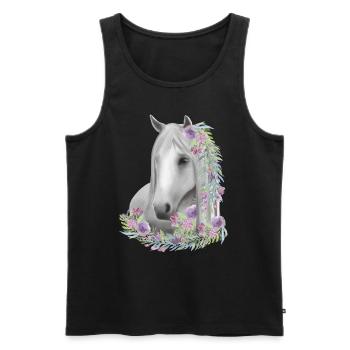 Riding Horses Girls - Men's Premium Organic Tank Top - black - Front - Michal (187cm)