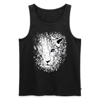 Léopard des neiges Cool Big Cat - Débardeur bio Premium Homme - noir - Devant - Michal (187cm)