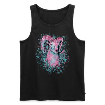 Widder Vaporwave - Männer Premium Bio Tank Top - Schwarz - Vorne - Michal (187cm)