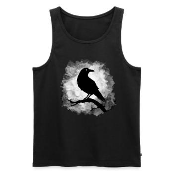 Raven Crow Moonlight Gloomy - Men's Premium Organic Tank Top - black - Front - Michal (187cm)