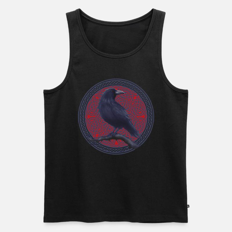 Rabe Krähe Keltisch Kelten - Männer Premium Bio Tank Top - Schwarz