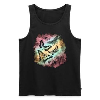 Bunte Schmetterlinge Soft Grunge - Männer Premium Bio Tank Top - Schwarz - Vorne - AI Model Male 178 light (178cm)