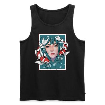 Anime Koi - Männer Premium Bio Tank Top - Schwarz - Vorne - Michal (187cm)