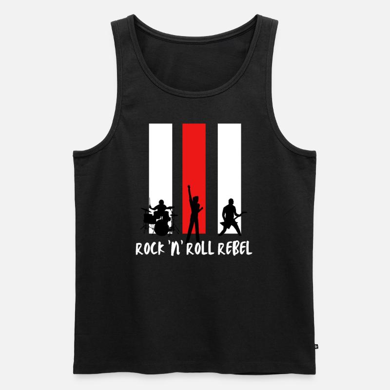 Rock n Roll Rebell - Männer Premium Bio Tank Top - Schwarz