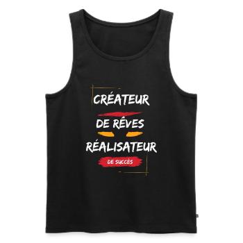 Créateur de rêves réalisateur de succès - Débardeur bio Premium Homme - noir - Devant - Michal (187cm)