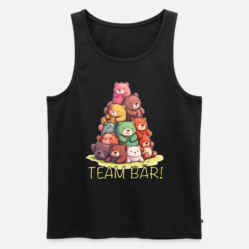 Team Bär Teddybär - Männer Premium Bio Tank Top - Schwarz