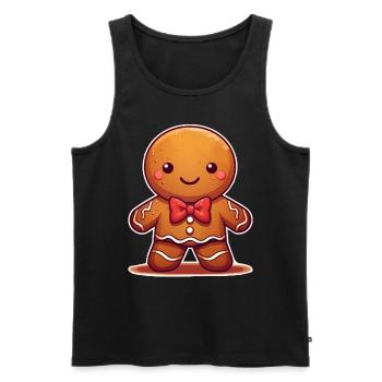 Lebkuchen - Männer Premium Bio Tank Top - Schwarz - Vorne - Michal (187cm)