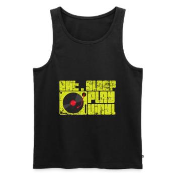 Plattenspieler Vinyl Geschenk - Männer Premium Bio Tank Top - Schwarz - Vorne - Michal (187cm)