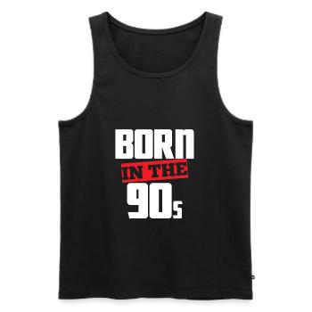 90er Jahre - Männer Premium Bio Tank Top - Schwarz - Vorne - Michal (187cm)