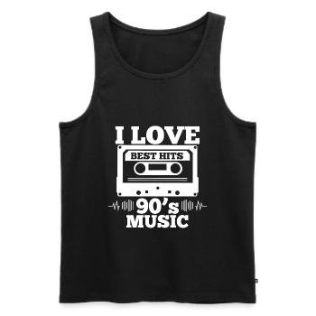 Kassette 90er - Männer Premium Bio Tank Top - Schwarz - Vorne - Michal (187cm)