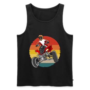 Quad vintage quad rider offroad biker - Men's Premium Organic Tank Top - black - Front - AI Model Male 178 light (178cm)