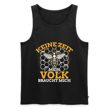 Keine Zeit Mein Volk Braucht Mich Imker - Männer Premium Bio Tank Top - Schwarz - Vorne - Michal (187cm)