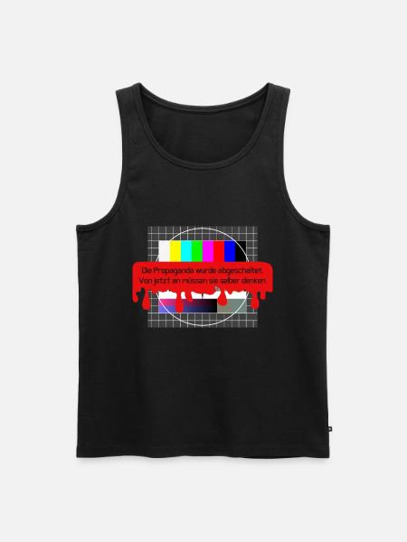 Die Propaganda wurde abgeschaltet - Männer Premium Bio Tank Top - Schwarz