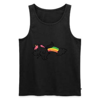 Exhale Unicorn Gifts. Be You Motivational.Unicorns - Men's Premium Organic Tank Top - black - Front - AI Model Male 178 light (178cm)