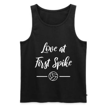 Amour au début Spike Volleyball Beach Volleyball - Débardeur bio Premium Homme - noir - Devant - AI Model Male 178 light (178cm)