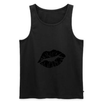 Love kiss Mouth Kissing lips Funny gift - Men's Premium Organic Tank Top - black - Front - Michal (187cm)