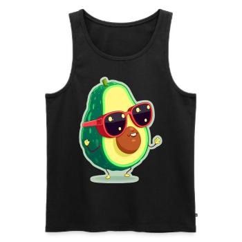 Niedliche Avocado Brille Vegetarier Veganer - Männer Premium Bio Tank Top - Schwarz - Vorne - AI Model Male 178 light (178cm)