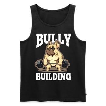 Français Bulldog Frenchie Bodybuilding Dog - Débardeur bio Premium Homme - noir - Devant - Michal (187cm)