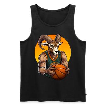 Joueur de basket-ball Capricorne - Débardeur bio Premium Homme - noir - Devant - Michal (187cm)