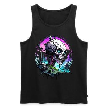 Underworld Skull // Skull Realm of the Dead FS0081 - Men's Premium Organic Tank Top - black - Front - AI Model Male 178 light (178cm)