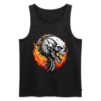 Crâne de Dragon de Feu // Totenkopf Feuerdrache FS0099 - Débardeur bio Premium Homme - noir - Devant - Michal (187cm)