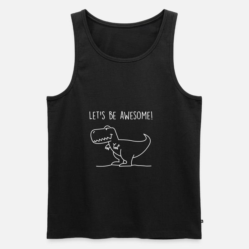 Trex Dinosaur Dinosaurier - Männer Premium Bio Tank Top - Schwarz