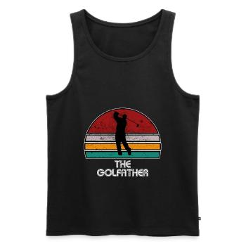 Der Golfather - Männer Premium Bio Tank Top - Schwarz - Vorne - Michal (187cm)
