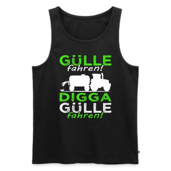 Gülle fahren Digga Gülle fahren - Landwirt Sprüche - Männer Premium Bio Tank Top - Schwarz - Vorne - Michal (187cm)
