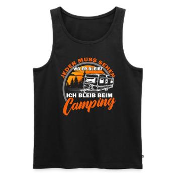 Camping - Wohnmobil - Wohnwagen - Campen - Männer Premium Bio Tank Top - Schwarz - Vorne - Michal (187cm)