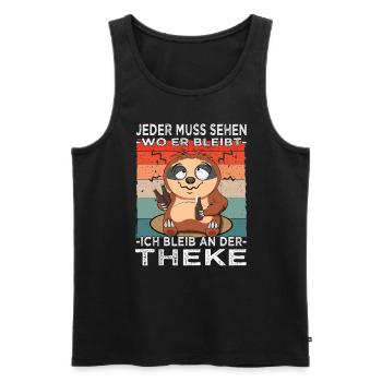 Biertrinker - Männerabend - Saufen - Männer Premium Bio Tank Top - Schwarz - Vorne - AI Model Male 178 light (178cm)