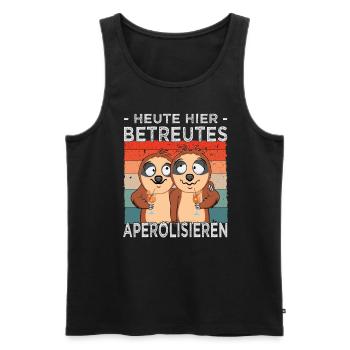 Betreutes Aperolisieren - Faultiere - Cocktail - Männer Premium Bio Tank Top - Schwarz - Vorne - Michal (187cm)