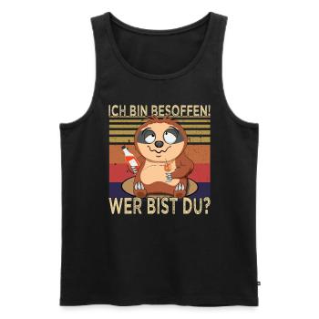 Ich bin besoffen Faultier - Cocktail - Männer Premium Bio Tank Top - Schwarz - Vorne - AI Model Male 178 light (178cm)