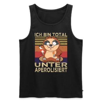 Bin total unteraperolisiert Faultier - Cocktail - Männer Premium Bio Tank Top - Schwarz - Vorne - Michal (187cm)